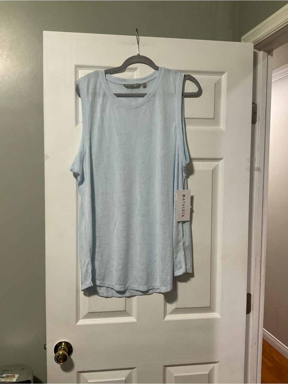 Athleta Pale Blue Sleeveless Muscle Tank